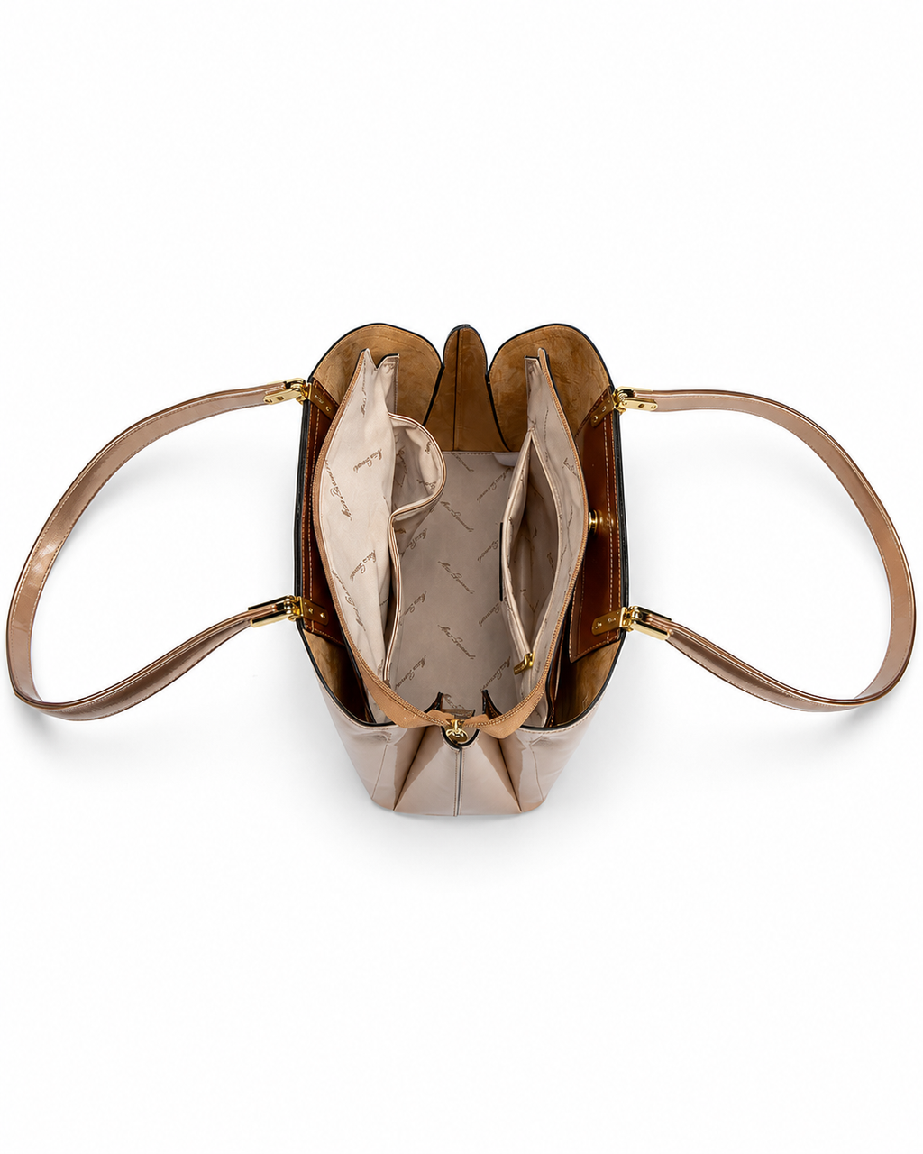 Sofia MED GRIP HANDLE Vegan LEATHER BAG - Rose Gold