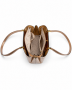 Sofia MED GRIP HANDLE Vegan LEATHER BAG - Rose Gold