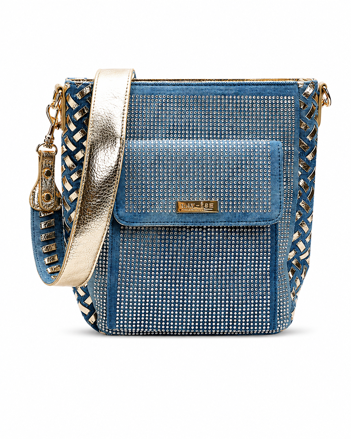 City Style Handwoven Messenger Bag - Denim