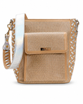 City Style Handwoven Messenger Bag - Beige