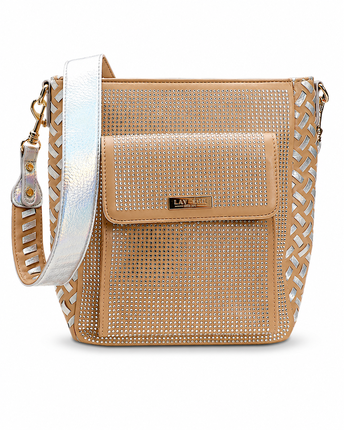 City Style Handwoven Messenger Bag - Beige