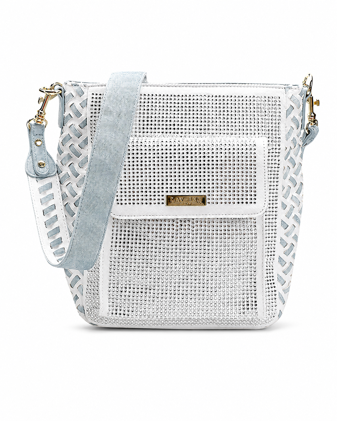 City Style Handwoven Messenger Bag - White