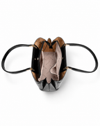 Sofia MED GRIP HANDLE Vegan LEATHER BAG - Black