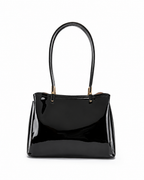 Sofia MED GRIP HANDLE Vegan LEATHER BAG - Black