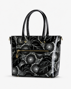 ASPEN PATENT LEATHER GRIP HANDLE BAG
