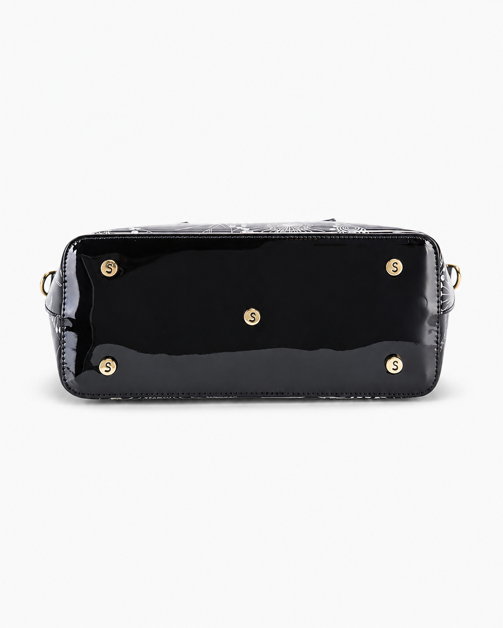 ASPEN PATENT LEATHER GRIP HANDLE BAG