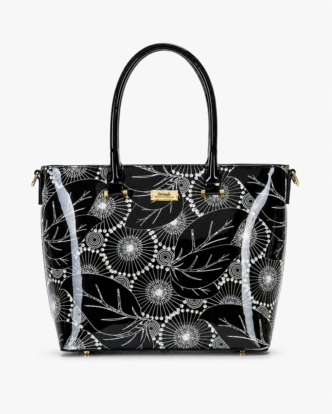 ASPEN PATENT LEATHER GRIP HANDLE BAG