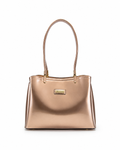 Sofia MED GRIP HANDLE Vegan LEATHER BAG - Rose Gold