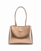 Sofia MED GRIP HANDLE Vegan LEATHER BAG - Rose Gold