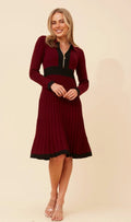 Fiona Pleated Dress - chocolate