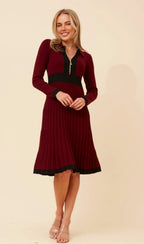 Fiona Pleated Dress - chocolate