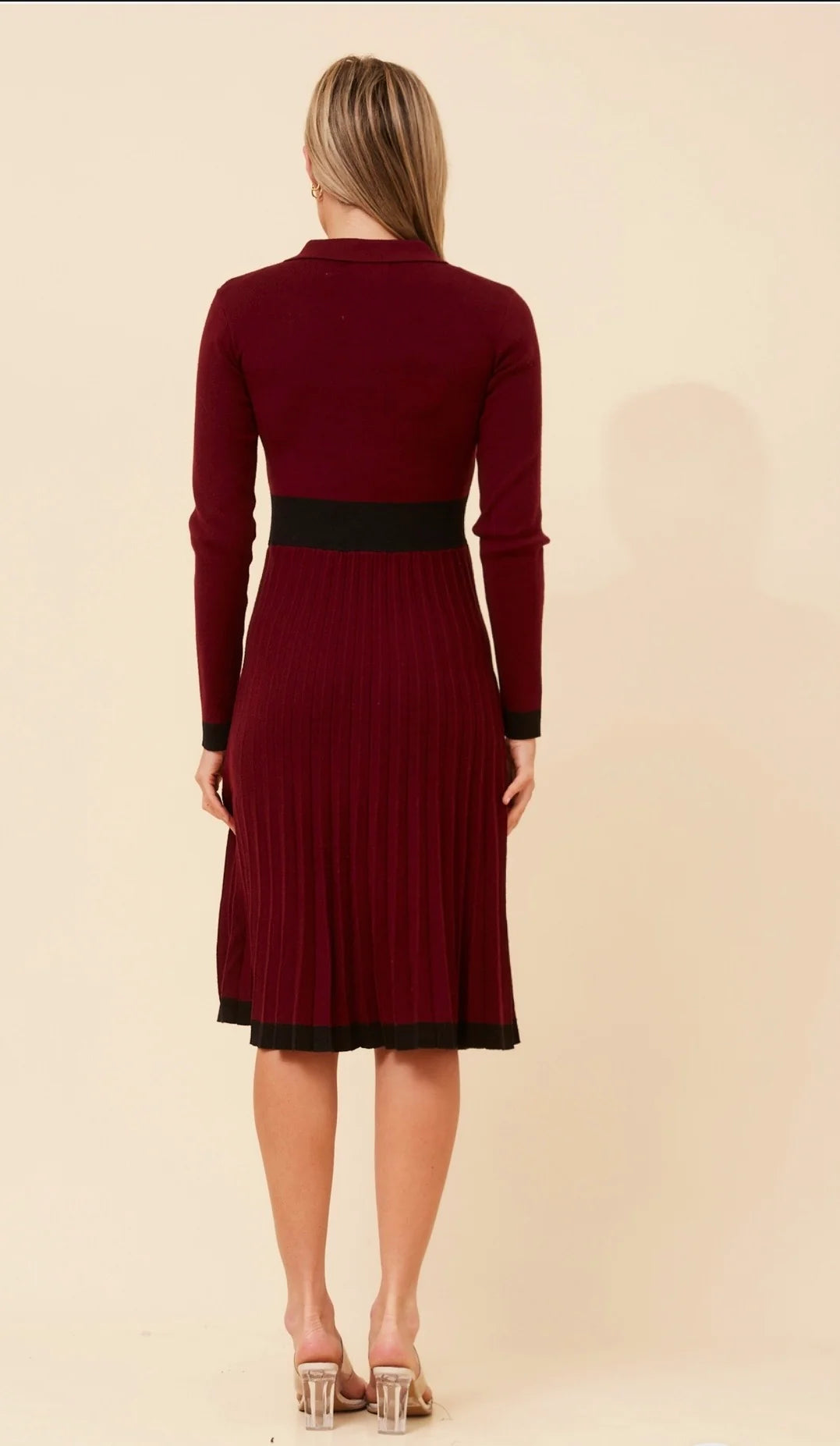 Fiona Pleated Dress - chocolate