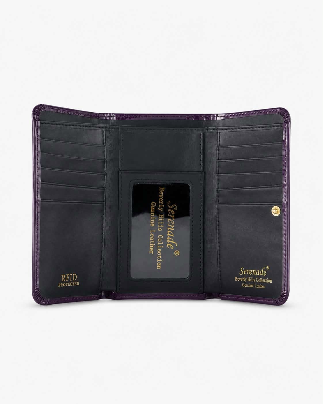 ALLURA MEDIUM PATENT LEATHER RFID WALLET - Royal Purple