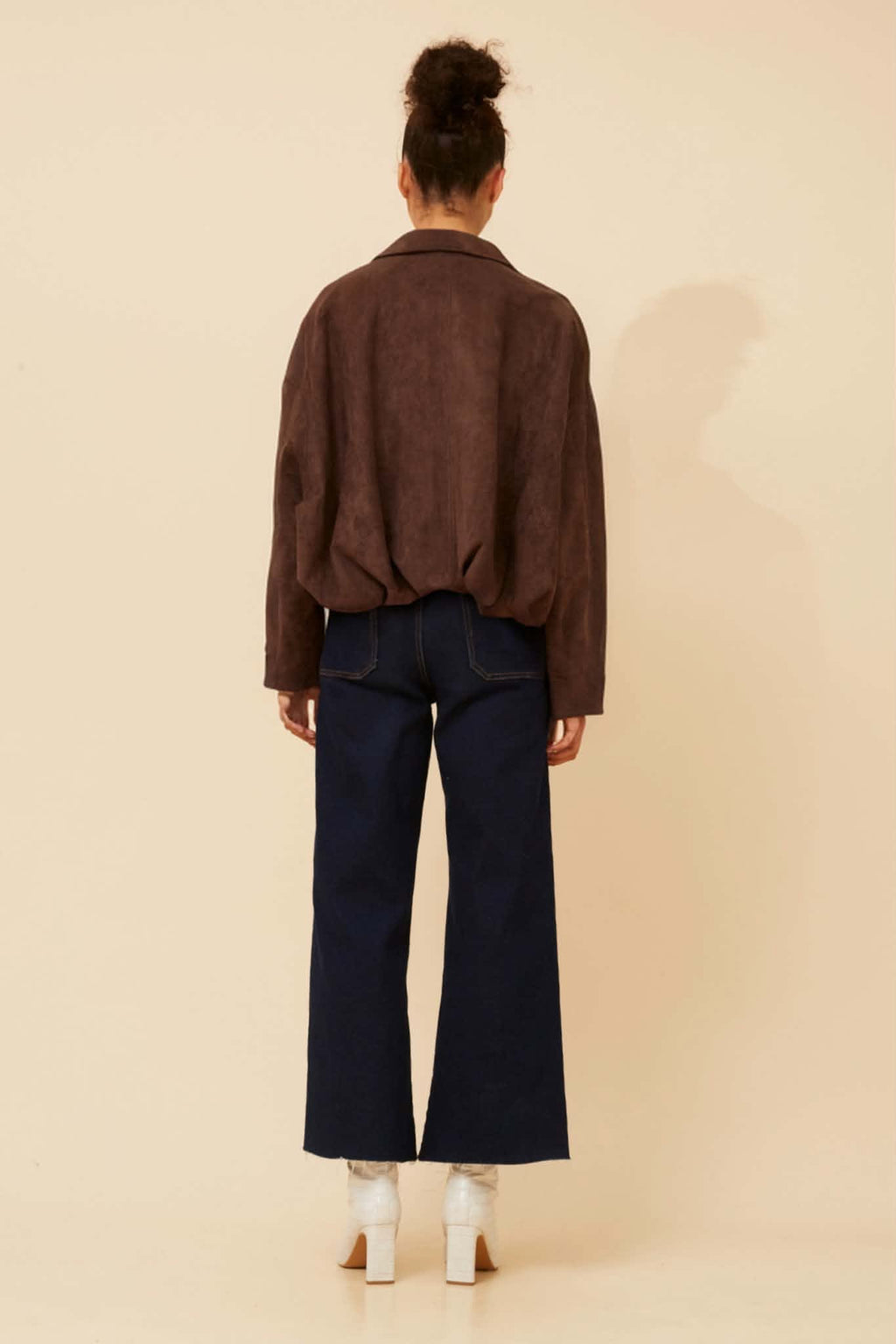 LEXLEY FAUX SUEDE JACKET - Chocolate