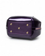 ALLURA ROUNDED MINI PATENT LEATHER HANDBAG - Royal Purple