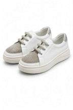 Hughes Leather Crystal Sneakers - White