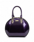 ALLURA ROUNDED MINI PATENT LEATHER HANDBAG - Royal Purple