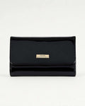ALLURA MEDIUM PATENT LEATHER RFID WALLET - Black