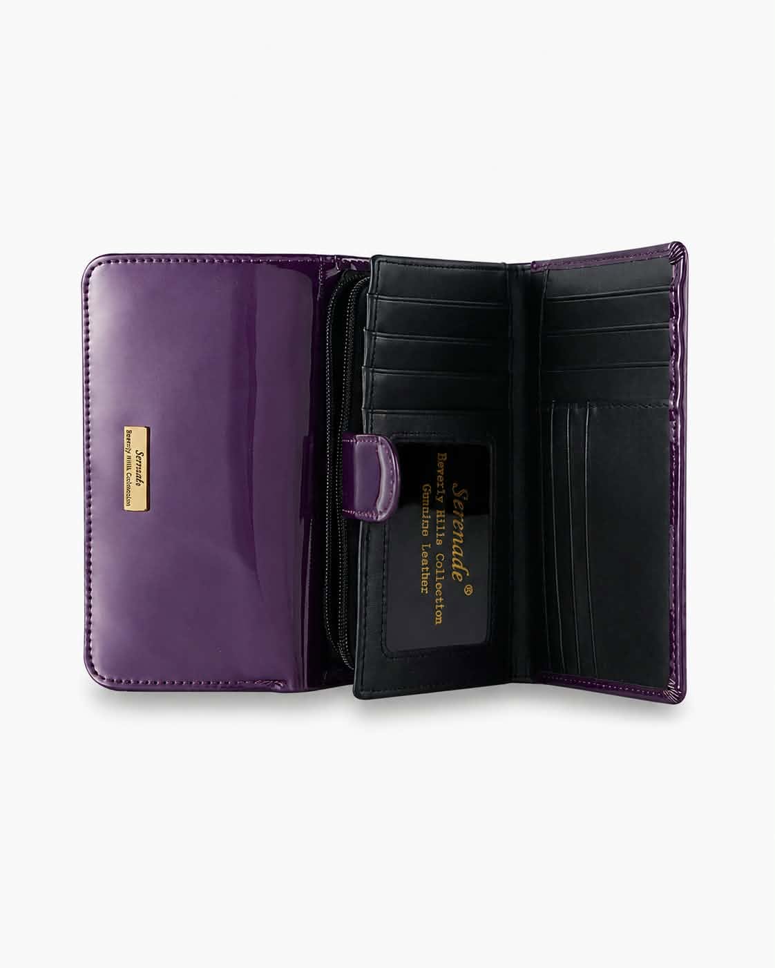 ALLURA MEDIUM PATENT LEATHER RFID WALLET - Royal Purple