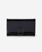 ALLURA MEDIUM PATENT LEATHER RFID WALLET - Black