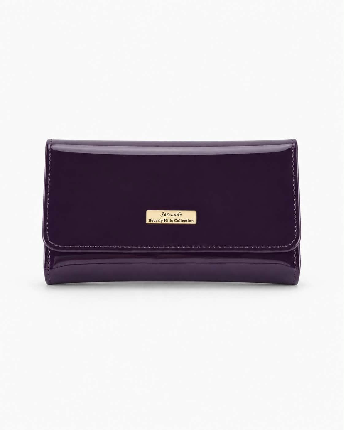 ALLURA MEDIUM PATENT LEATHER RFID WALLET - Royal Purple