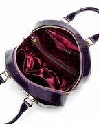 ALLURA ROUNDED MINI PATENT LEATHER HANDBAG - Royal Purple