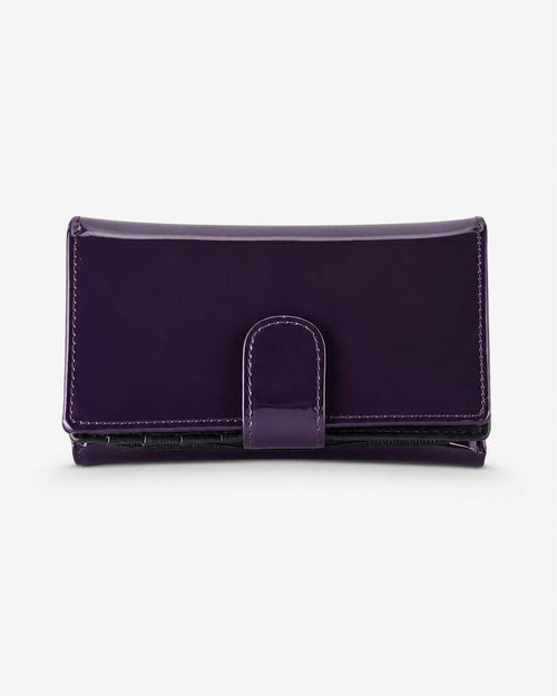 ALLURA MEDIUM PATENT LEATHER RFID WALLET - Royal Purple