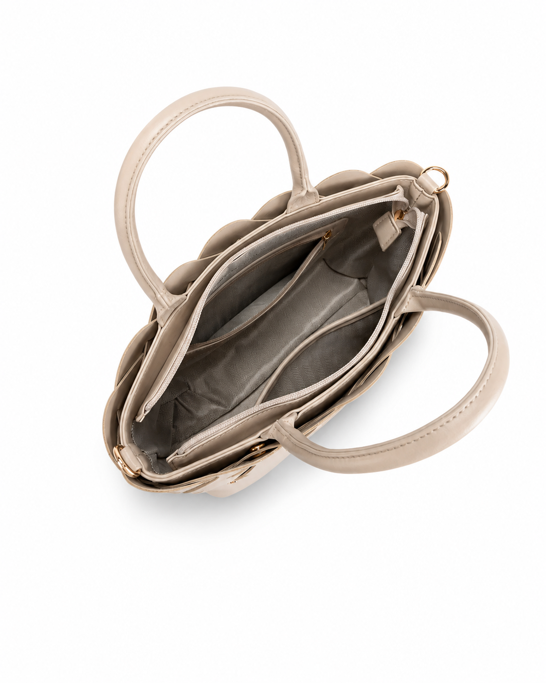 CATALINA VEGAN WOVEN PANEL GRIP BAG