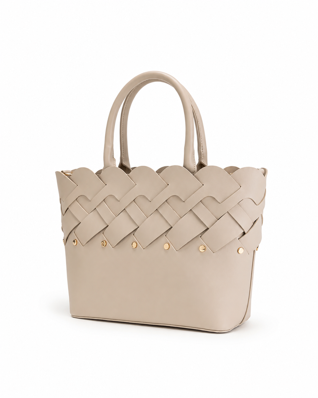 CATALINA VEGAN WOVEN PANEL GRIP BAG