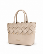 CATALINA VEGAN WOVEN PANEL GRIP BAG