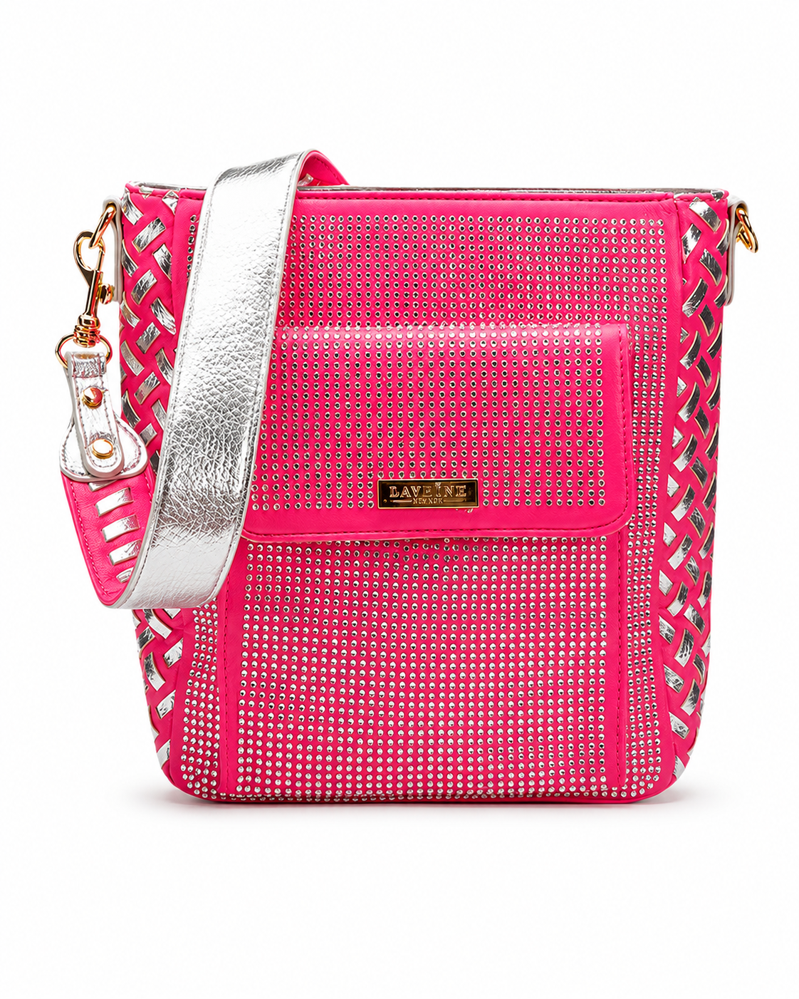 City Style Handwoven Messenger Bag - Pink