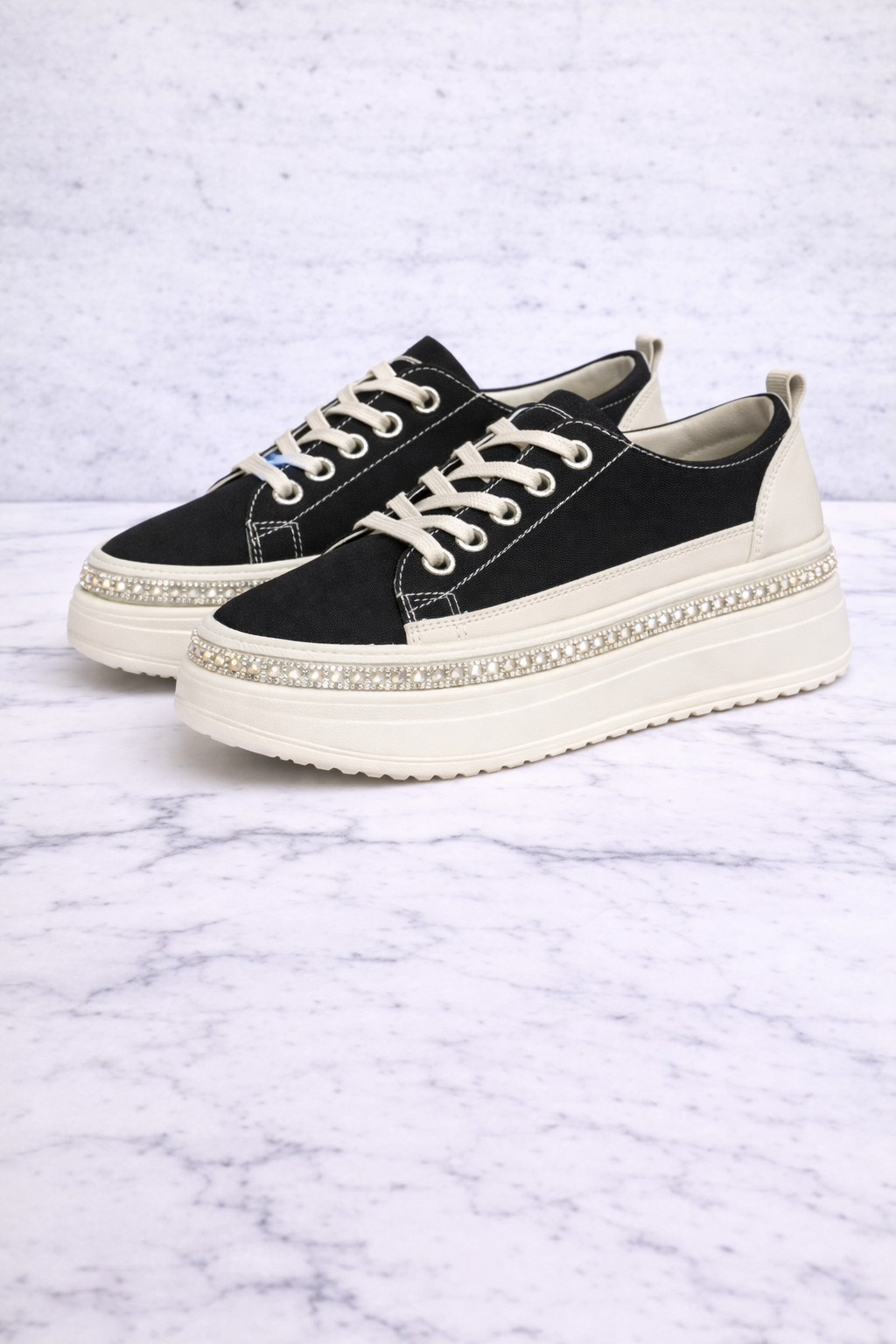 Statement Platform Sneakers with Crystal Trim