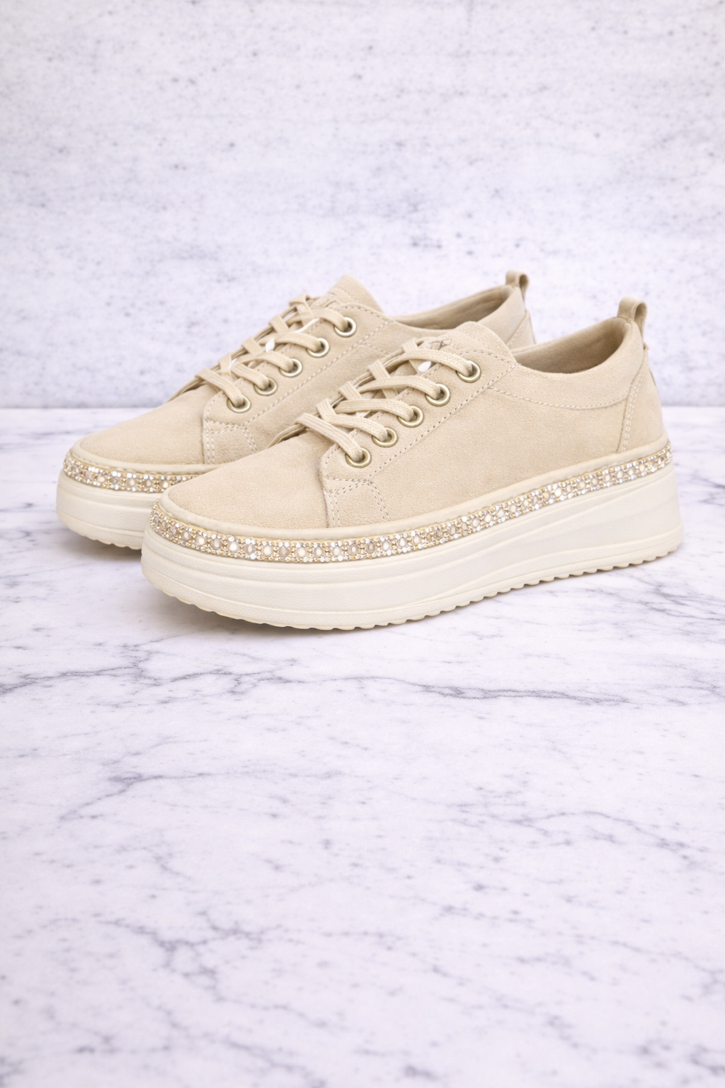 Statement Platform Sneakers with Crystal Trim