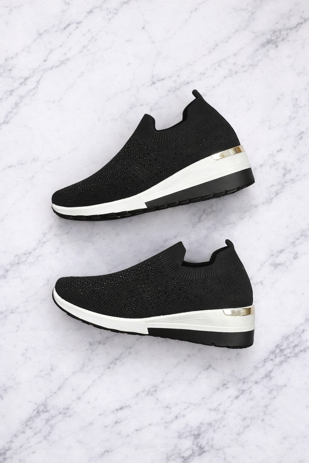 Comfort Luxe Crystal Knit Slip-On Sneakers