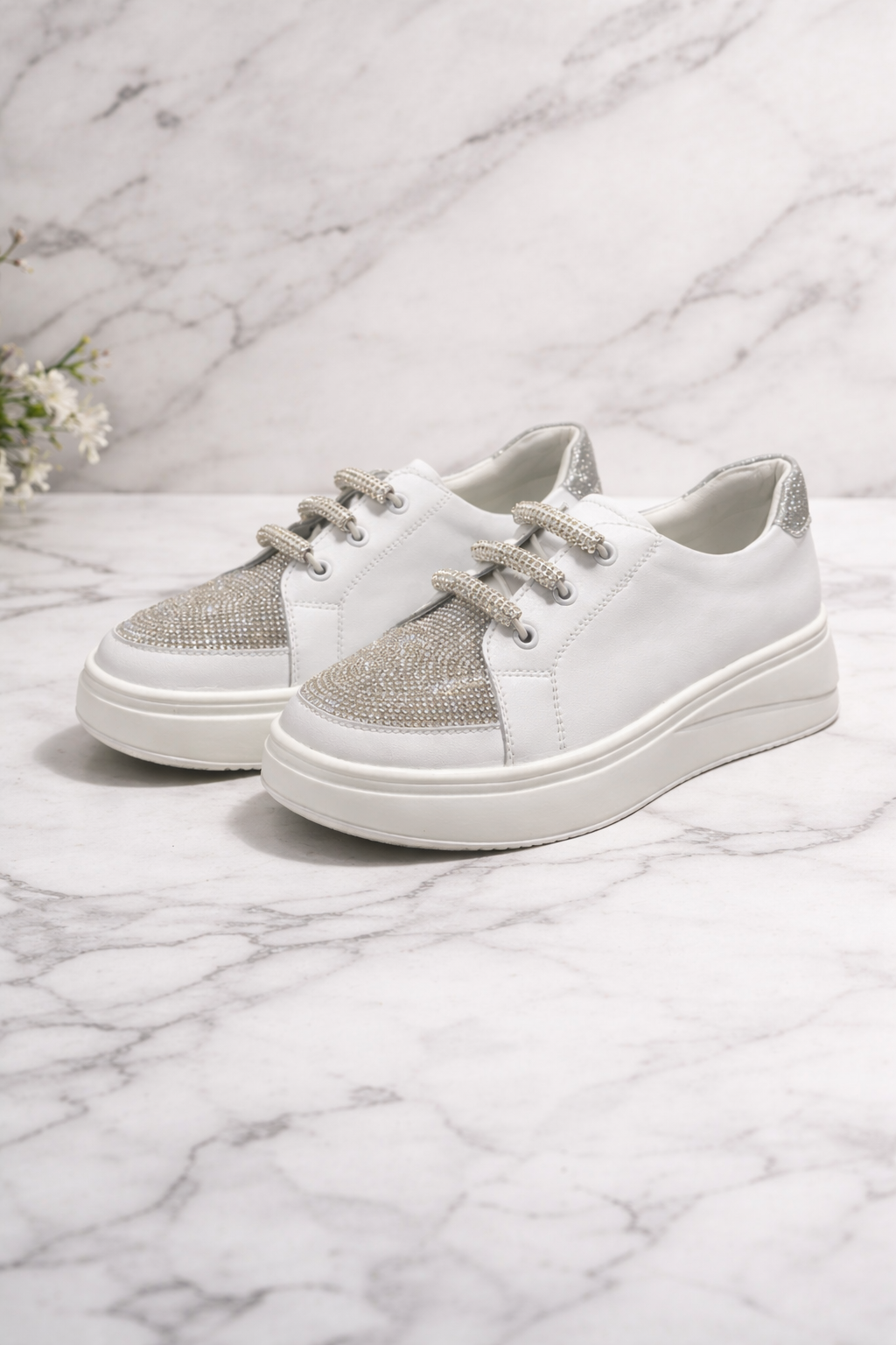 Celeste Crystal Low-Top Platforms