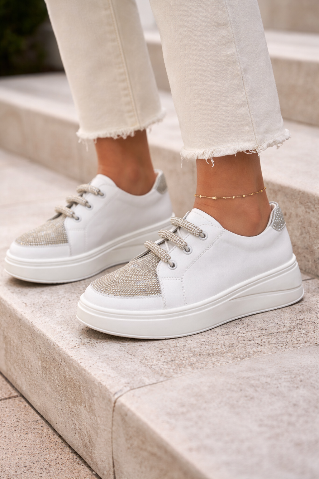 Celeste Crystal Low-Top Platforms