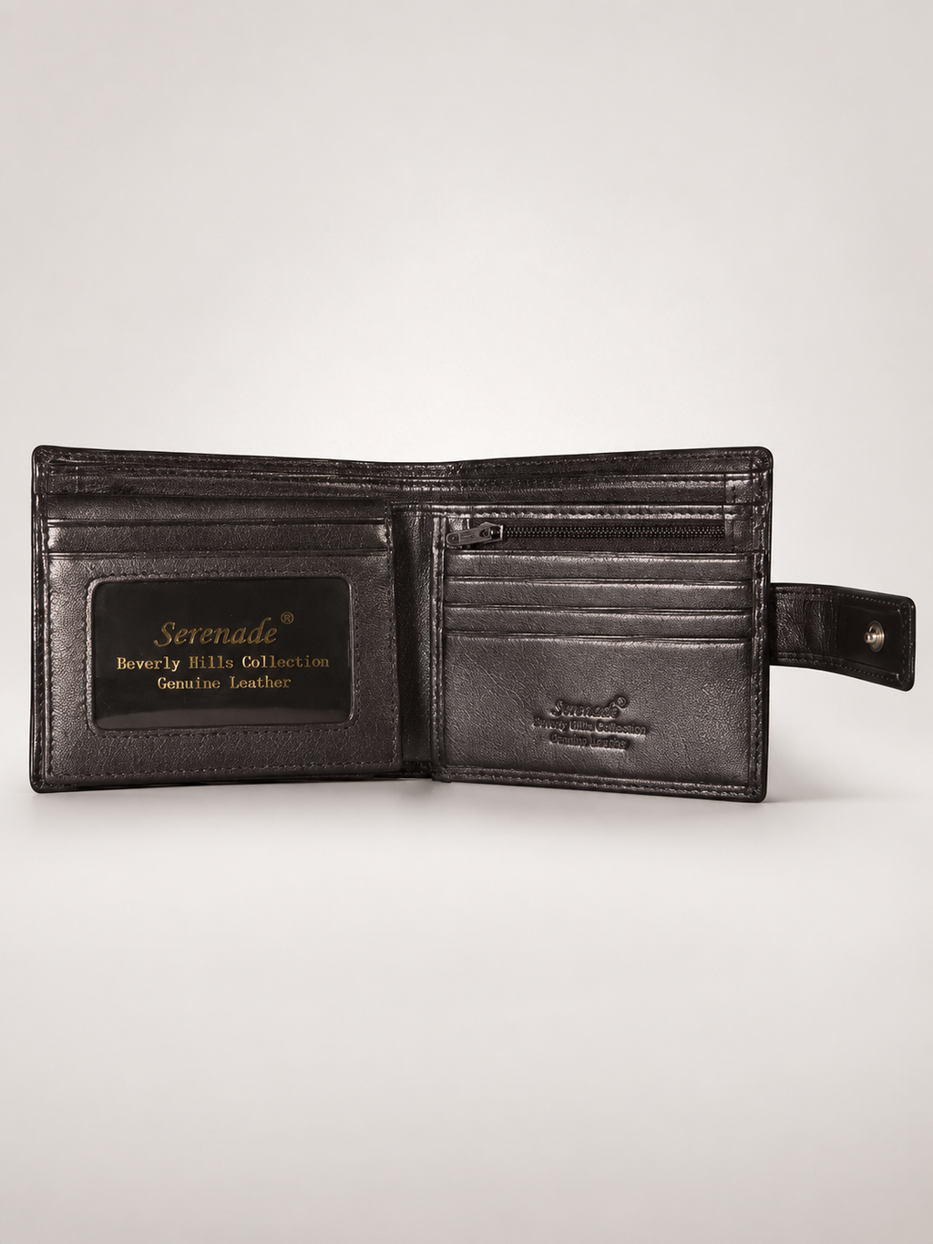 SAAVY MEN'S LEATHER BILLFOLD WALLET WITH TAB CLOSURE AND RFID- GRAIN FINISH