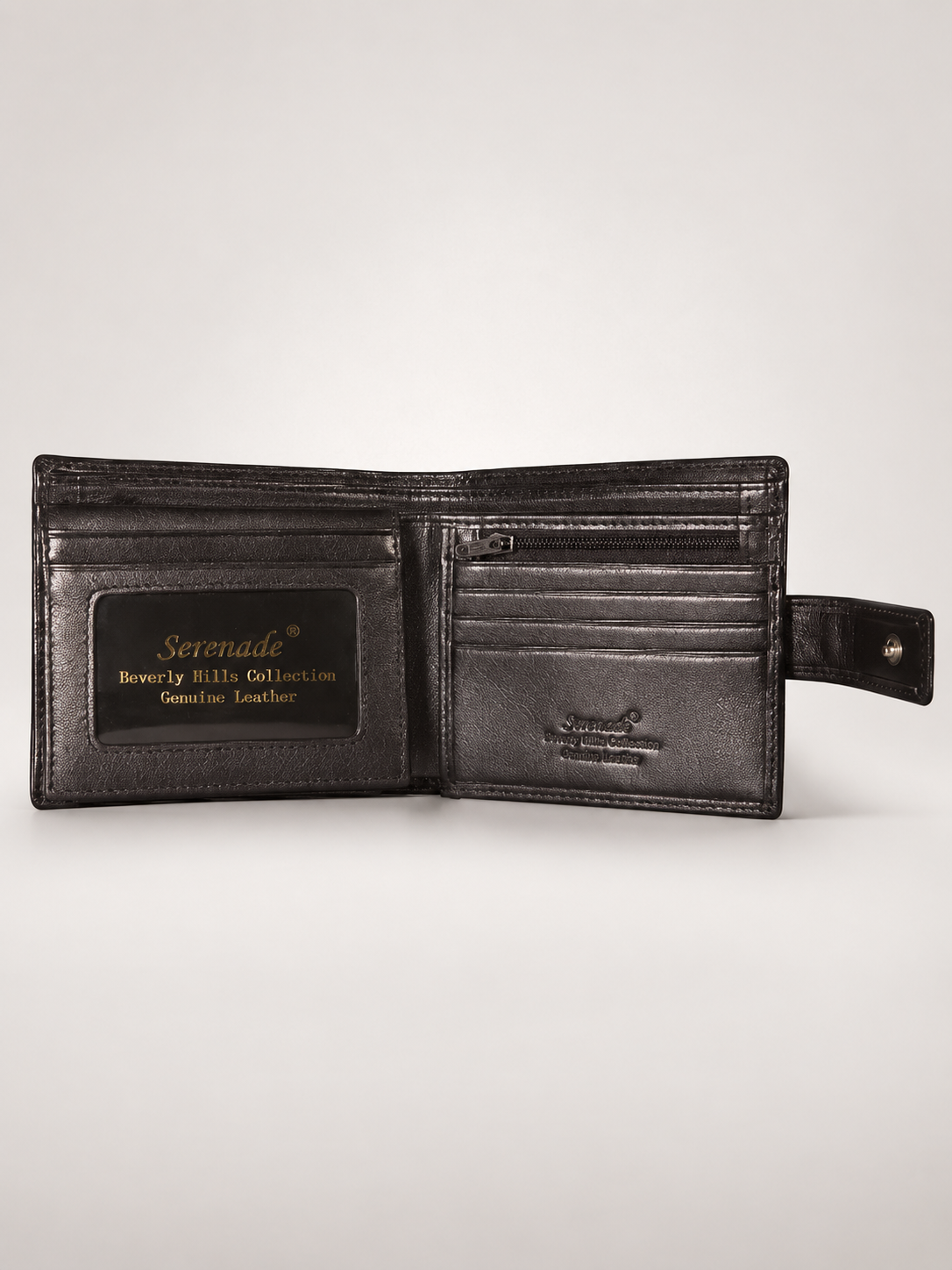 SAAVY MEN'S LEATHER BILLFOLD WALLET WITH TAB CLOSURE AND RFID- GRAIN FINISH