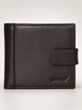 SAAVY MEN'S LEATHER BILLFOLD WALLET WITH TAB CLOSURE AND RFID- GRAIN FINISH