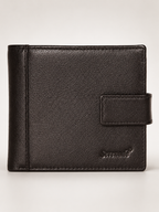SAAVY MEN'S LEATHER BILLFOLD WALLET WITH TAB CLOSURE AND RFID- GRAIN FINISH