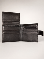 SAAVY MEN'S LEATHER BILLFOLD WALLET WITH TAB CLOSURE AND RFID- GRAIN FINISH