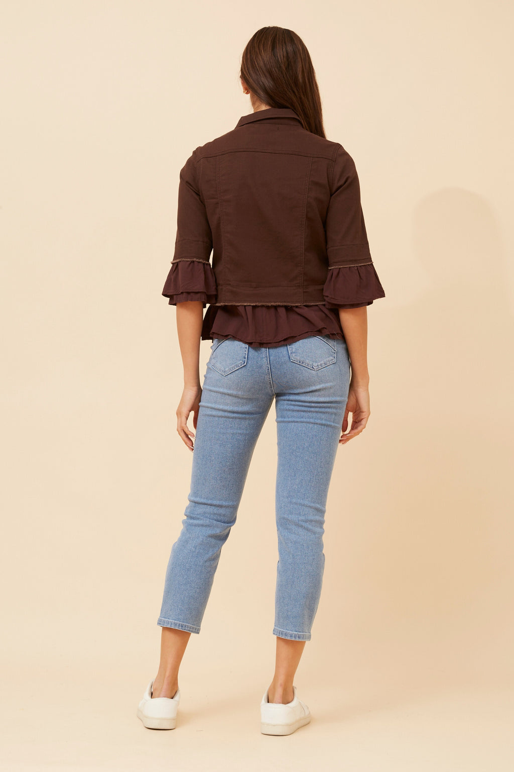 KENSLEY FRILL DENIM JACKET