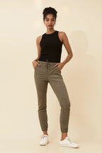 SANIA SOLID JOGGER PANTS - khaki