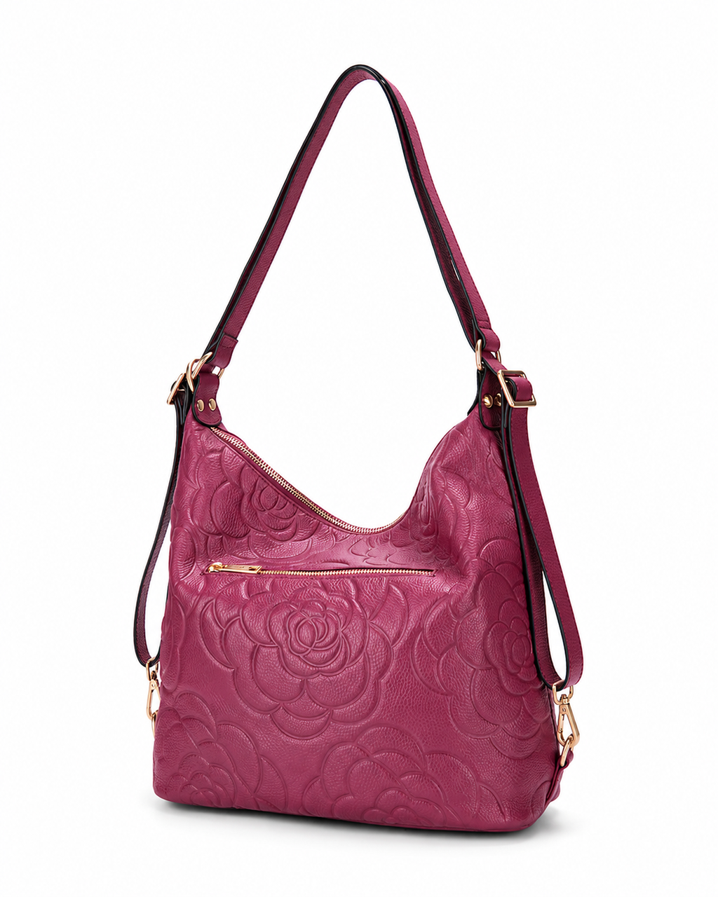 Meadow LEATHER CONVERTIBLE BACKPACK - Raspberry