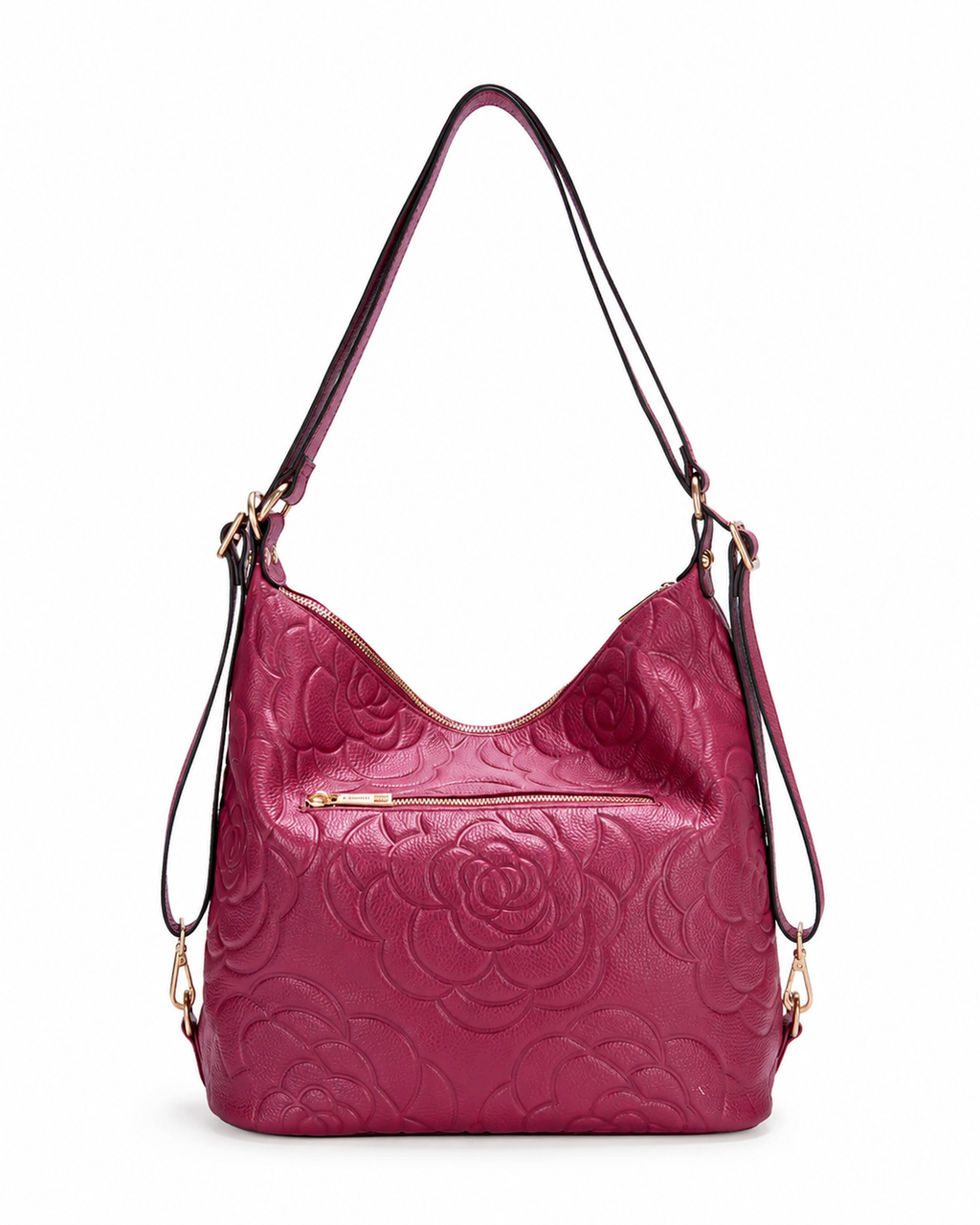 Meadow LEATHER CONVERTIBLE BACKPACK - Raspberry