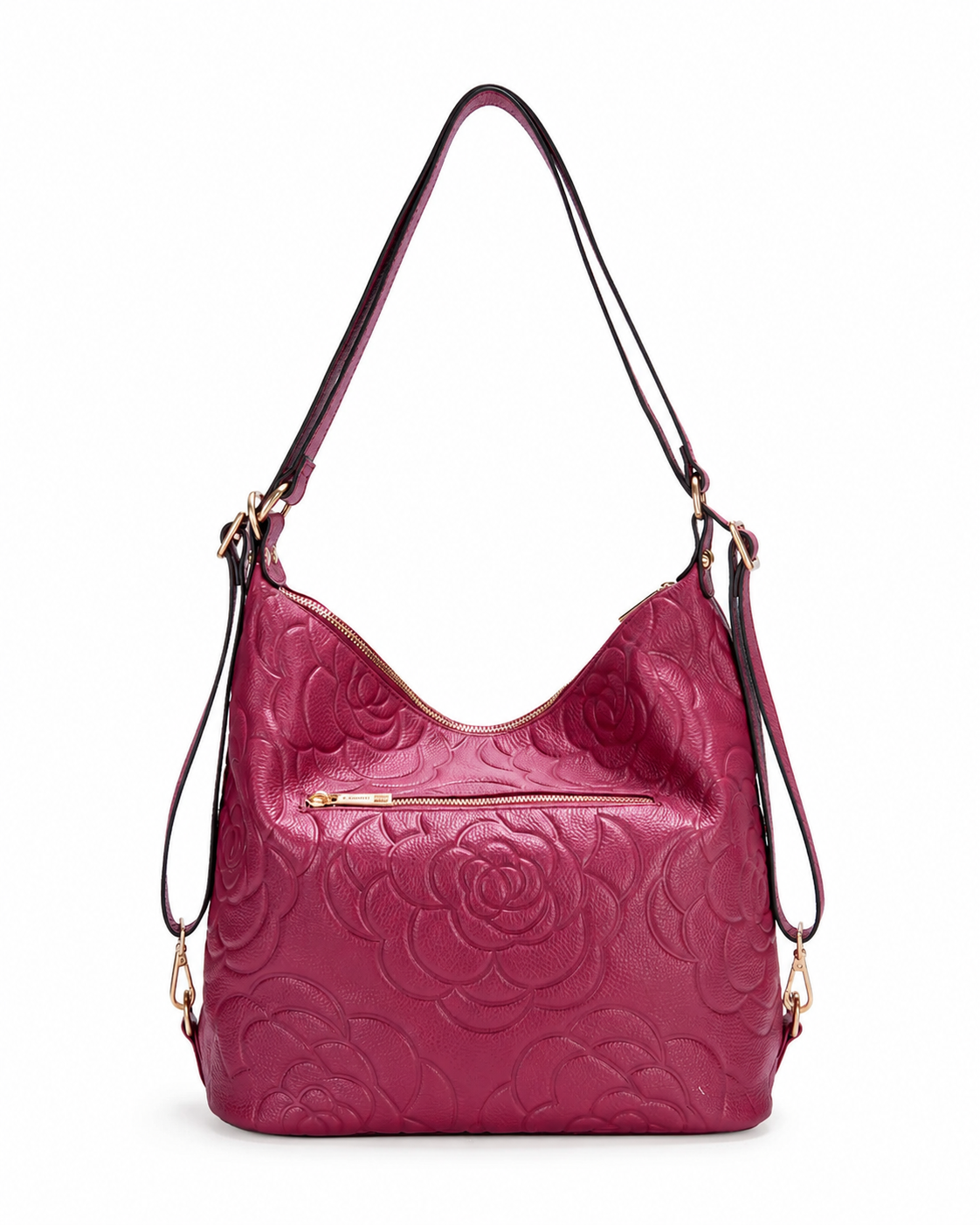 Meadow LEATHER CONVERTIBLE BACKPACK - Raspberry