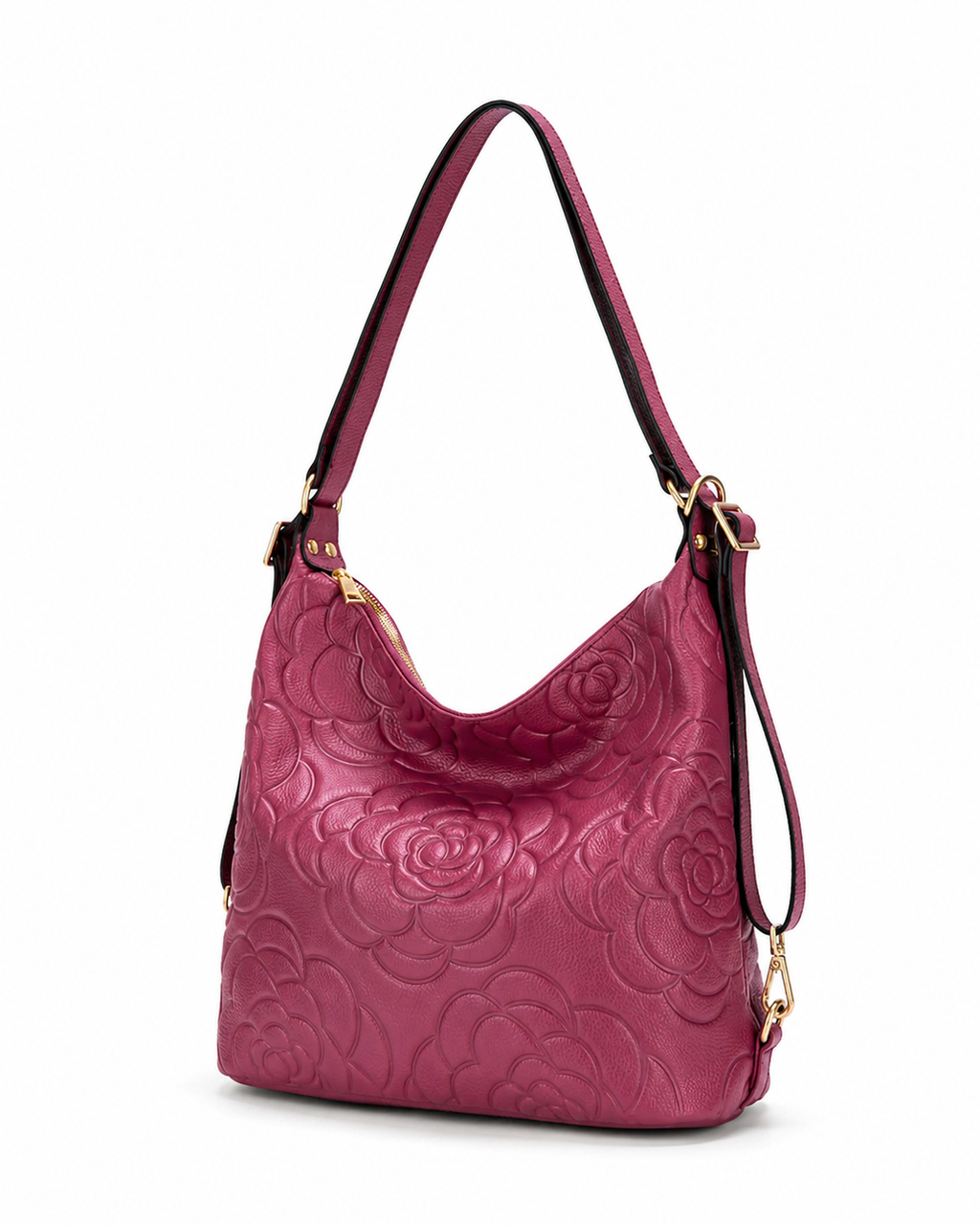 Meadow LEATHER CONVERTIBLE BACKPACK - Raspberry