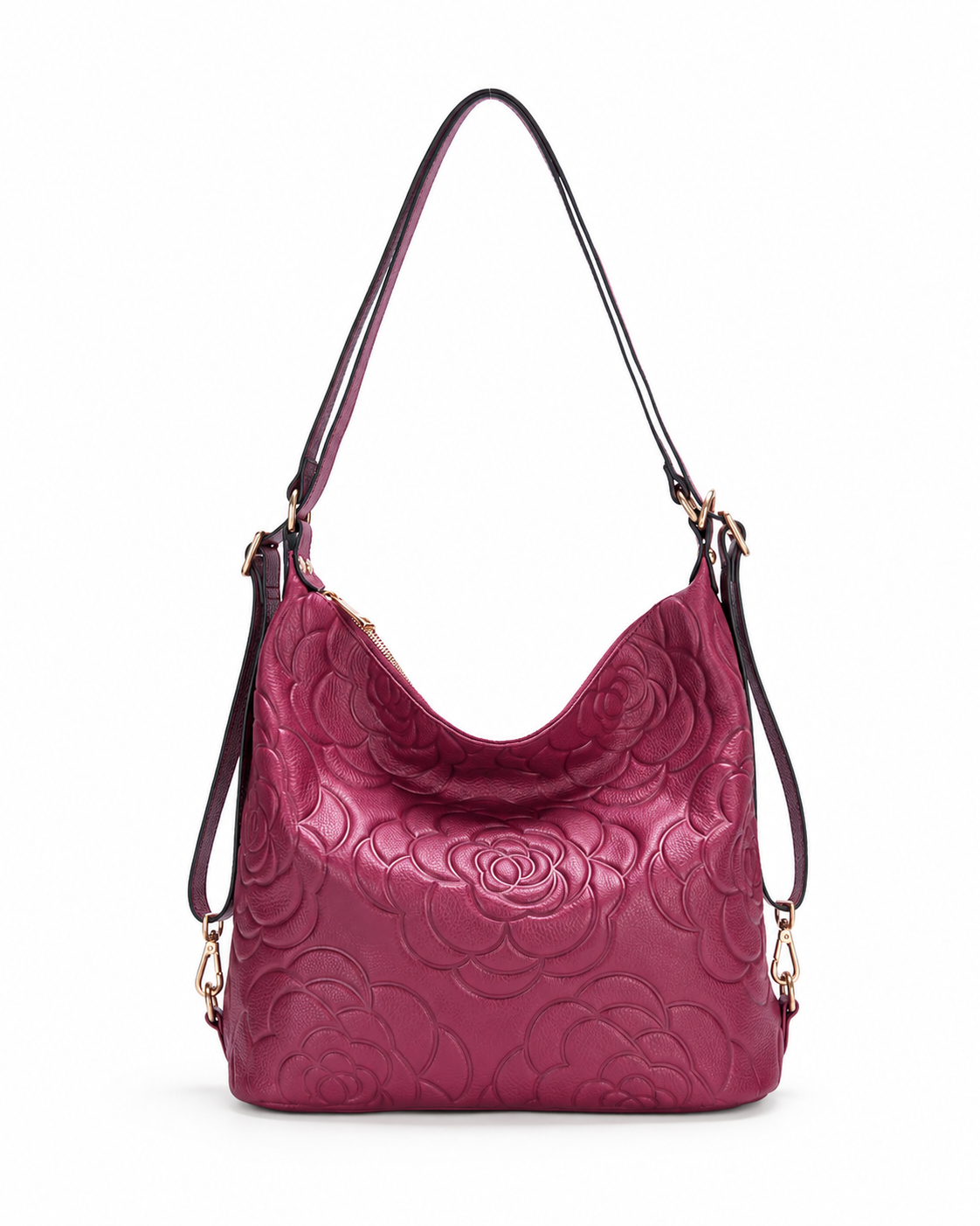 Meadow LEATHER CONVERTIBLE BACKPACK - Raspberry